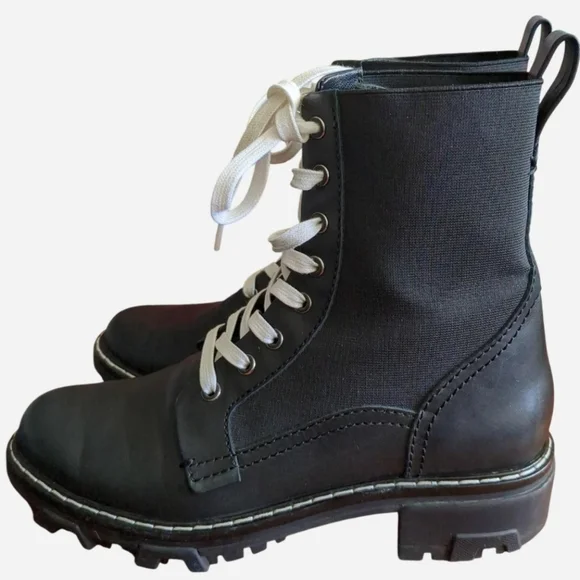 rag & bone Shiloh Leather Combat Boots – Black – Size 38 - Picture 4 of 11